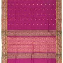 Ornate Pink Cotton Saree with Kanjivaram Motifs * 150462
