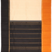 Cream Kanjivaram with Orange and Black Contrast Borders * 150446