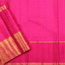 Patterned Turquoise Silk Saree with Pink-Orange Kanjivaram Border * 200789