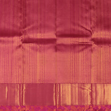 Orange Saree with gold motifs and Pink Pallu / 32965